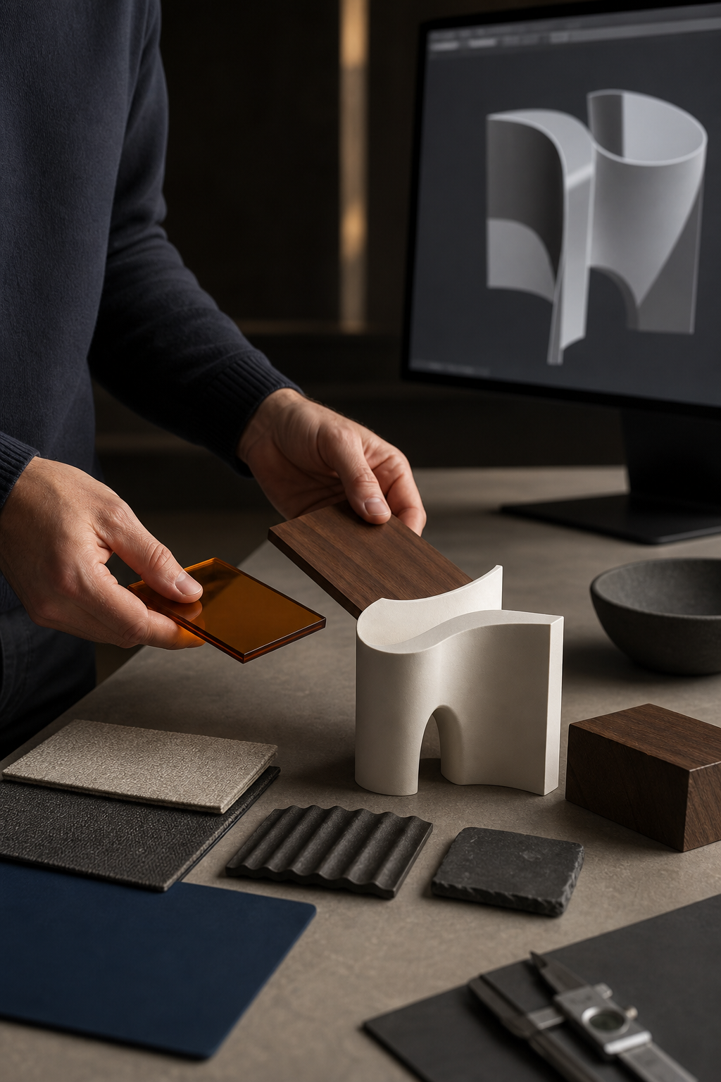 Ontwerpproces met CAD-model, materialen en een fysiek prototype
