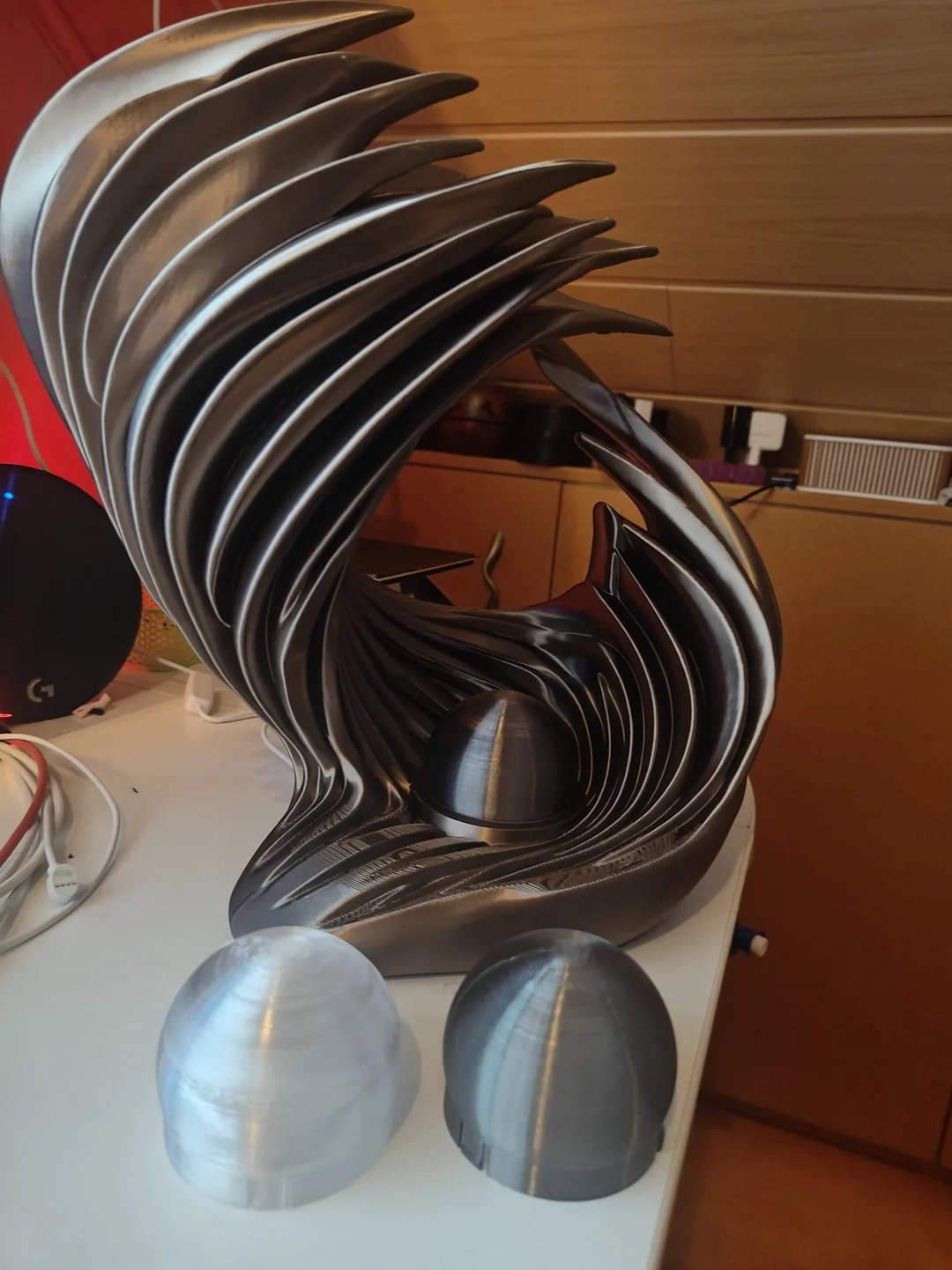 Echte foto met losse donkergekleurde en lichtdoorlatende diffusers